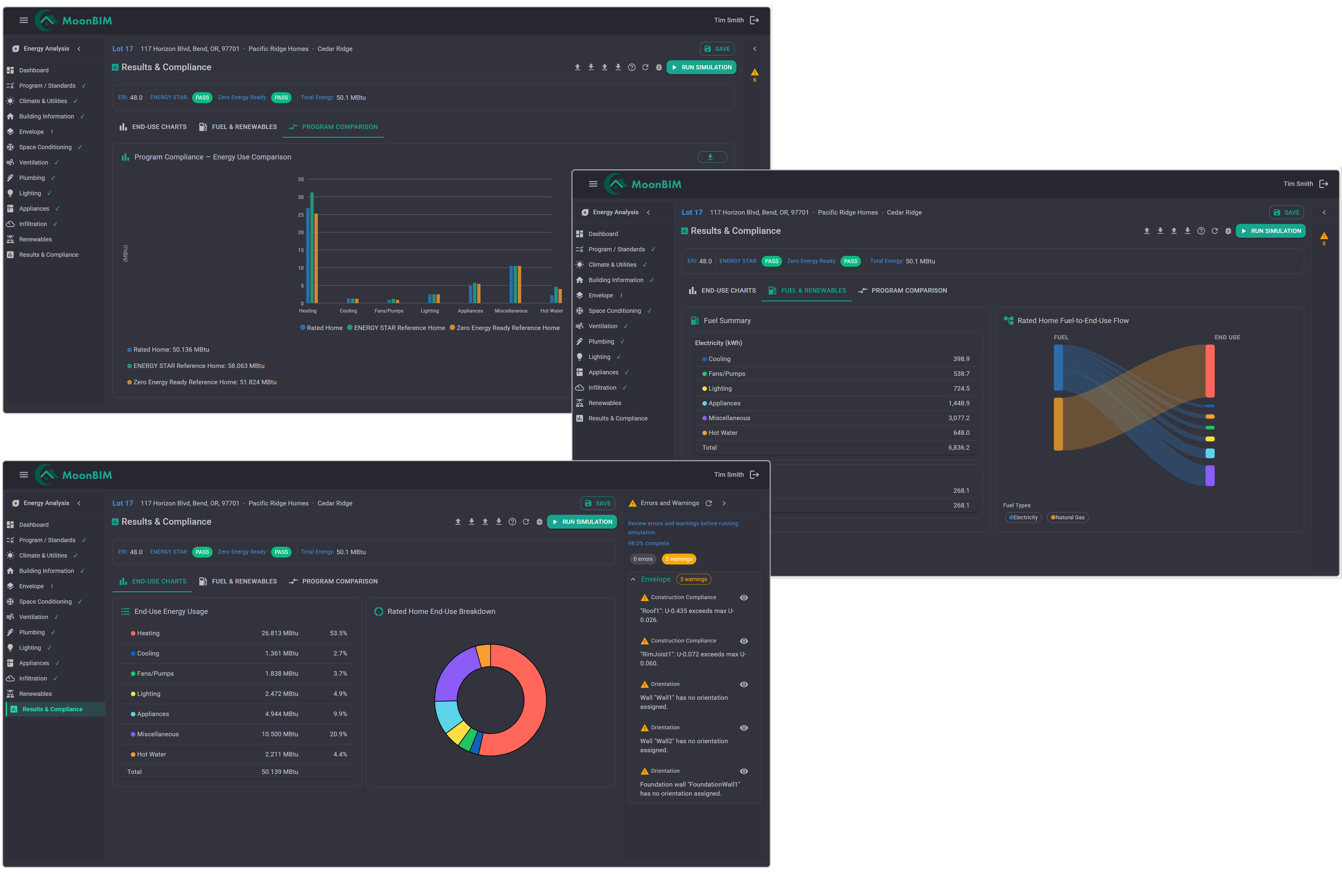MoonBIM energy analysis results view
